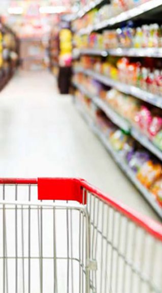trolley in supermarket