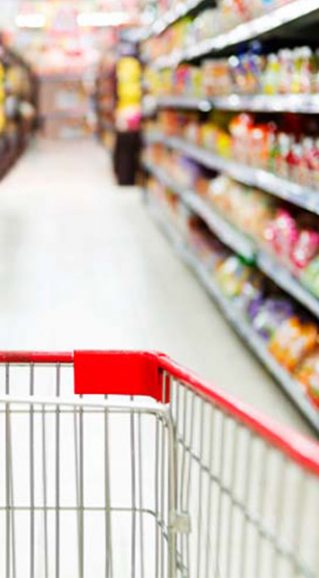 trolley in supermarket